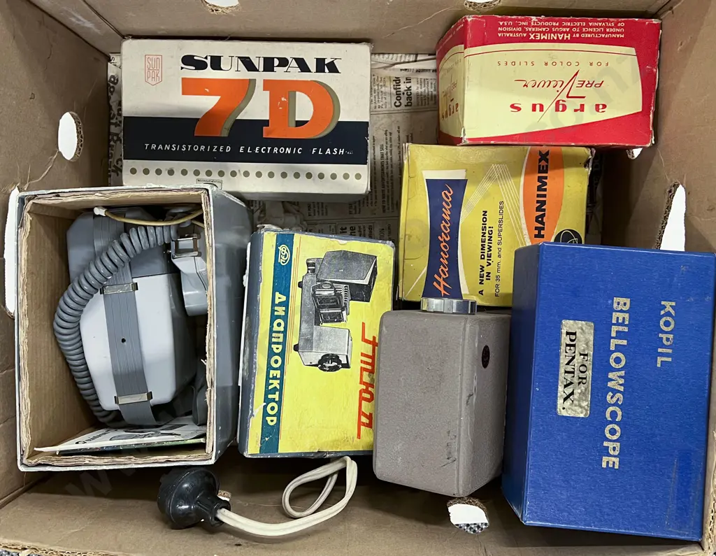 Three Projectors with Assorted Quantity of Camera Cases and other Accessories Image 1++