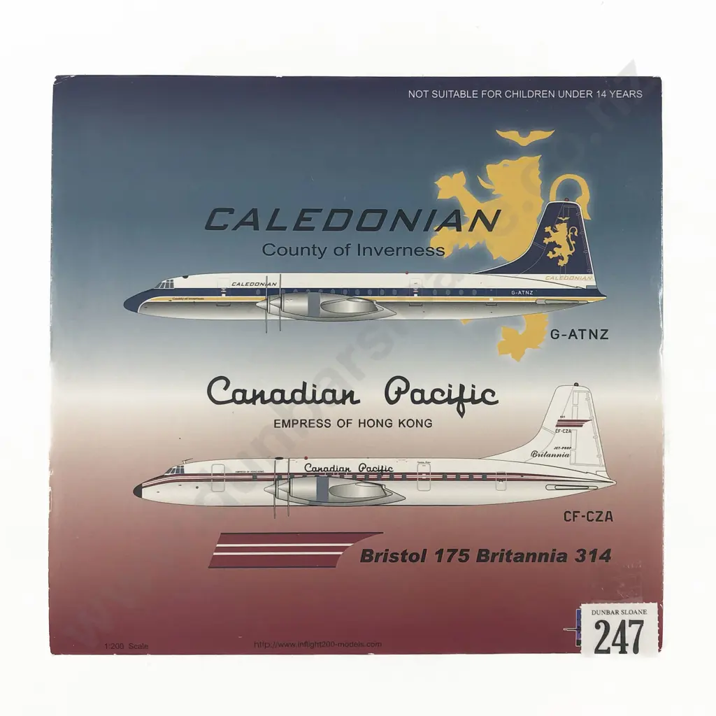 Pair Boxed as One Bristol 175 Britannia 314 Models including Caledonian & Canadian Pacific Image 1++