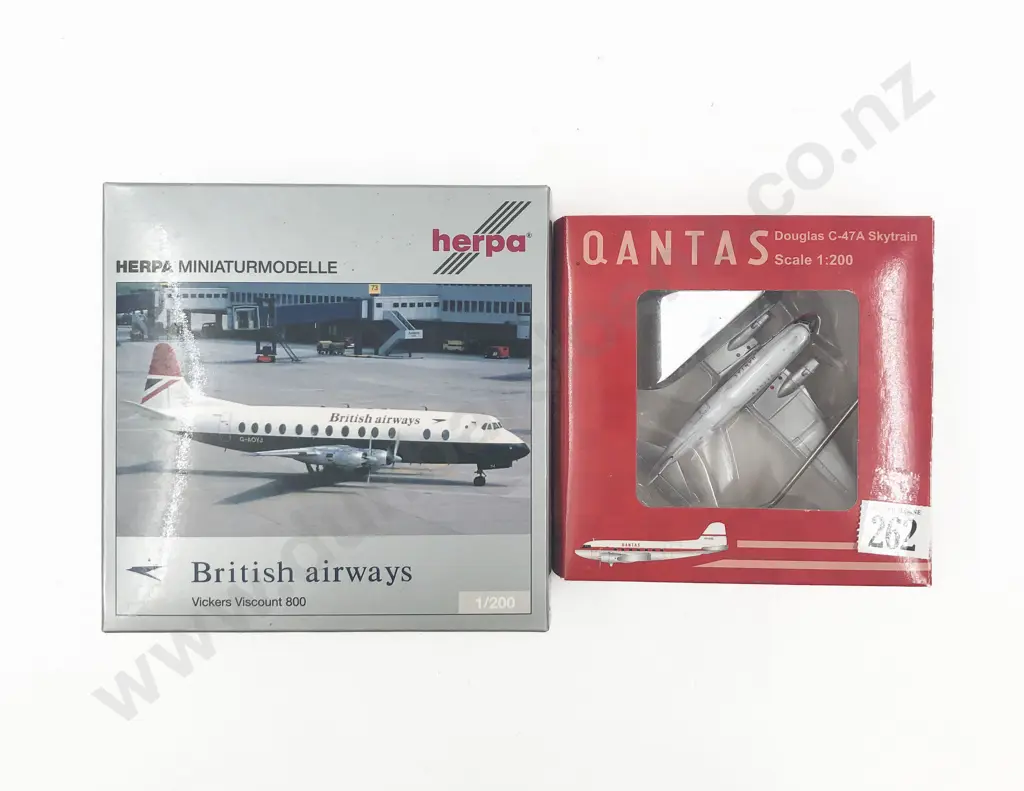 Two Aircraft Models Including Douglas C-47A Skytrain & Vickers Viscount 800 British Airways Image 1++