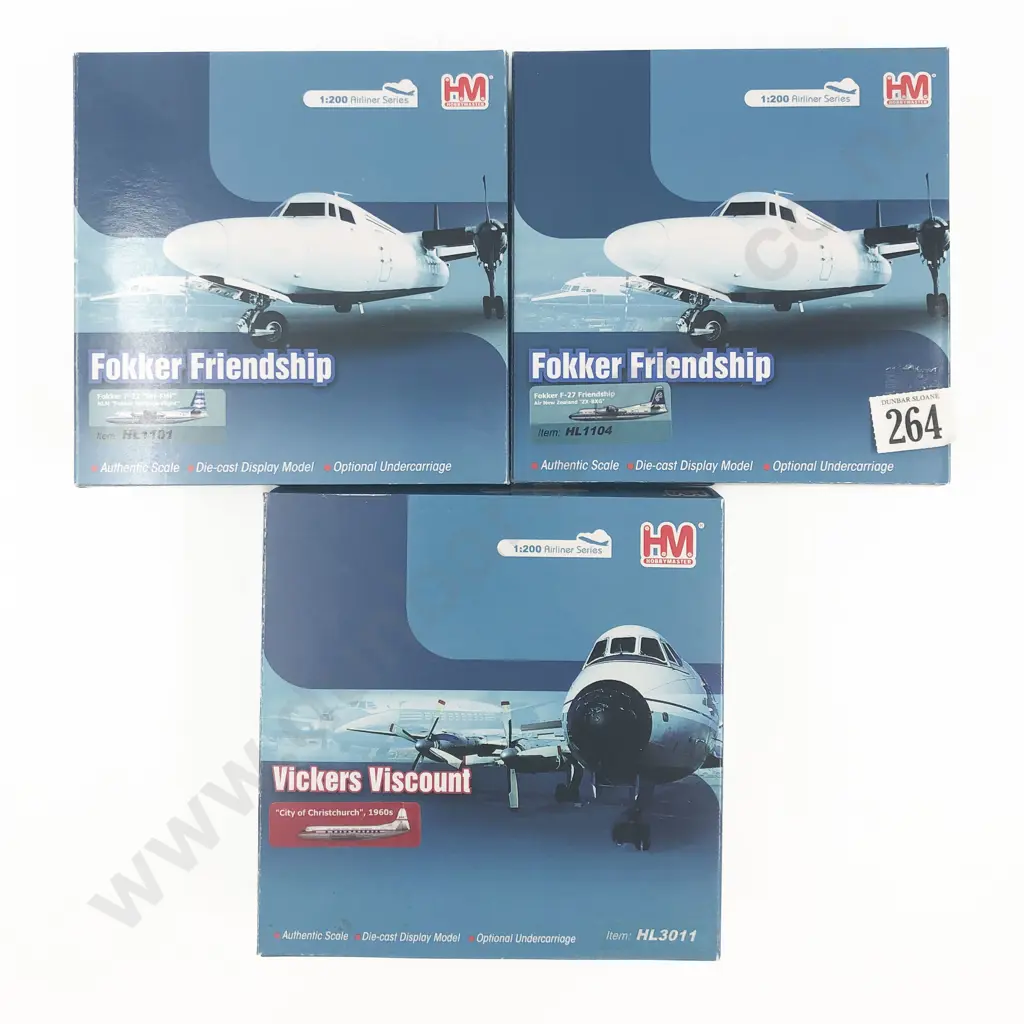 Three Boxed Models Including Fokker Friendship & Vickers Viscount Image 1++