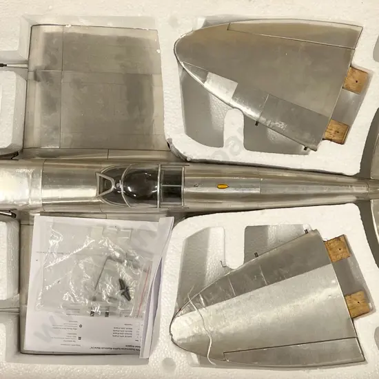 Aluminum Clad World War Two Model of a Supermarine Spitfire Fighter Plane