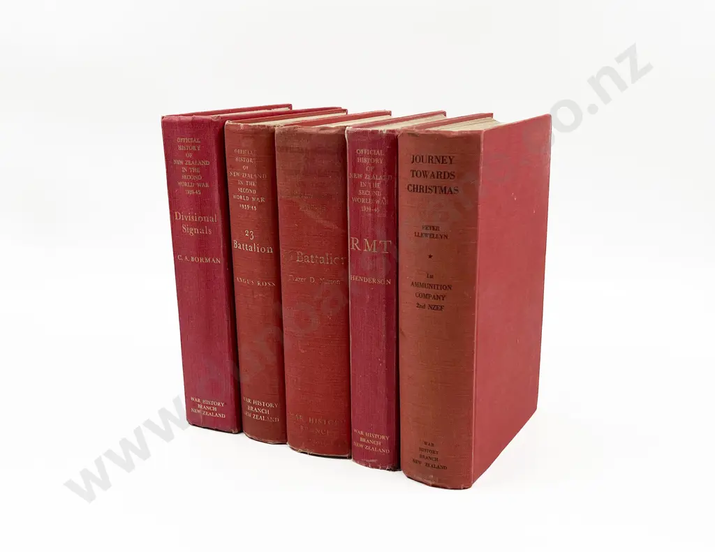 Five Copies of NZ War History Including '23 Battalion' Image 1++
