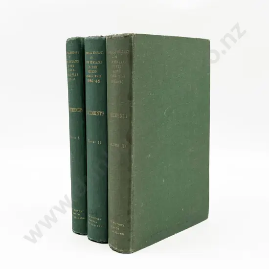Three Copies of NZ War History 'Documents Volumes I to III'