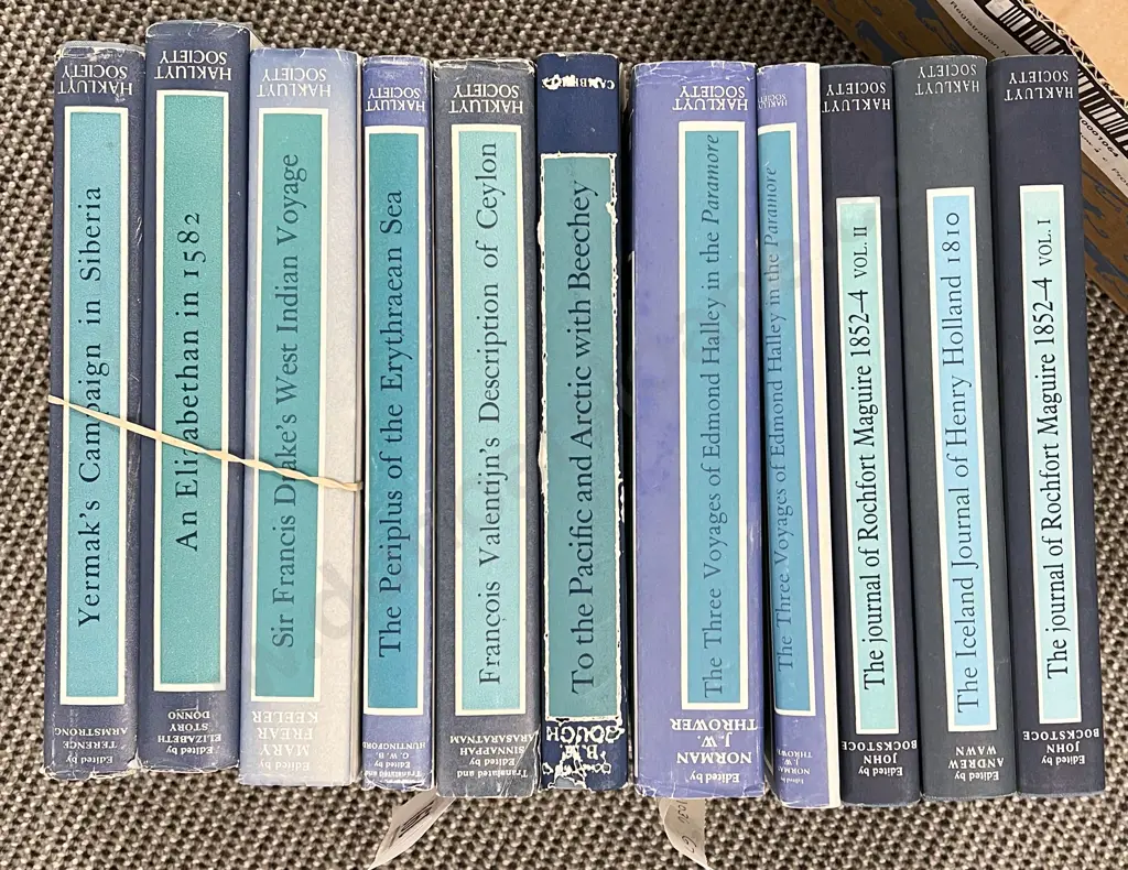 Eleven Volumes of Hakluyt Society Books Incl. Sir Francis Drake's West Indian Voyage Image 1++