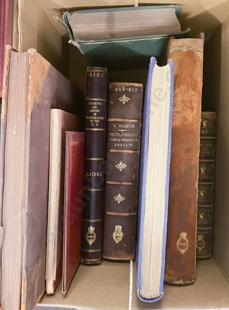 Box of Antiquarian Leather Bound Books Image 1++