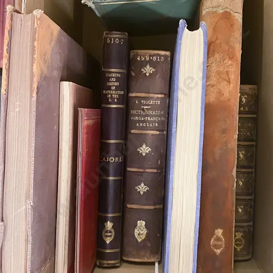 Box of Antiquarian Leather Bound Books