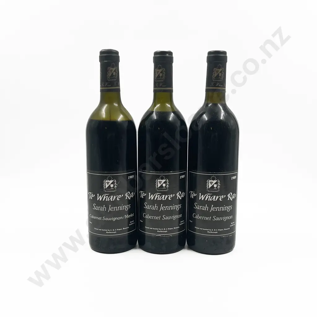 Three Te Whare Ra 'Sarah Jennings' Cabernet Sauvignon '89 Image 1++