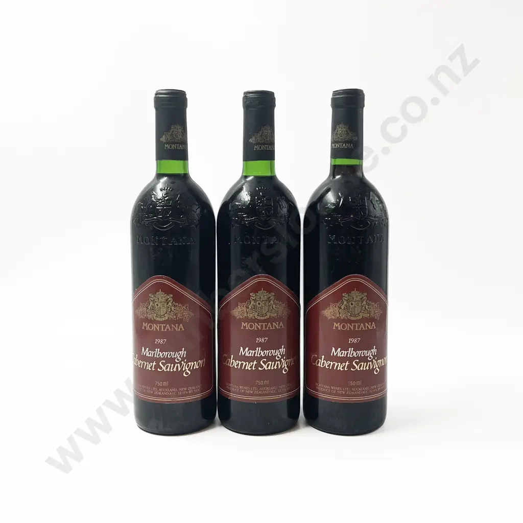 Three 1987 Montana Marlborough Cabernet Sauvignon Image 1++