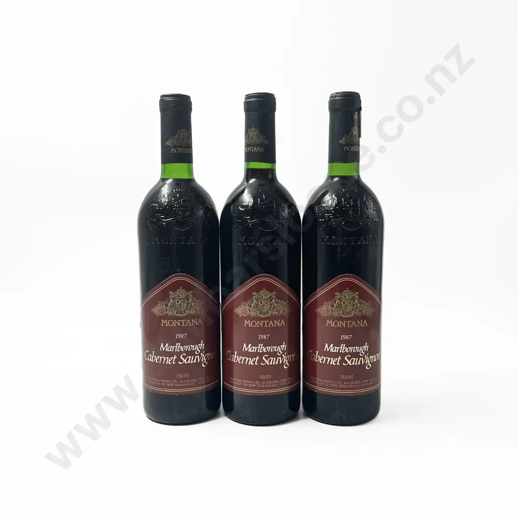 Three 1987 Montana Marlborough Cabernet Sauvignon Image 1++