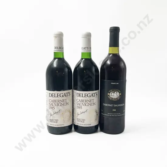 Two Delegat's Cabernet Sauvignon 1985 & One Esk Valley 1988 Cabernet Sauvignon