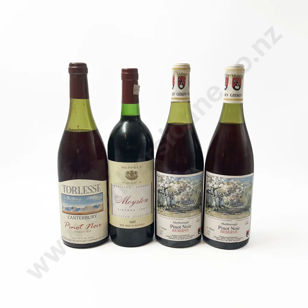 Two 1988 Vintage Giesen Marlborough Pinot Noir Reserve & One Torlesse Canterbury Pinot Noir 'Beaujolais Style' Image 1++