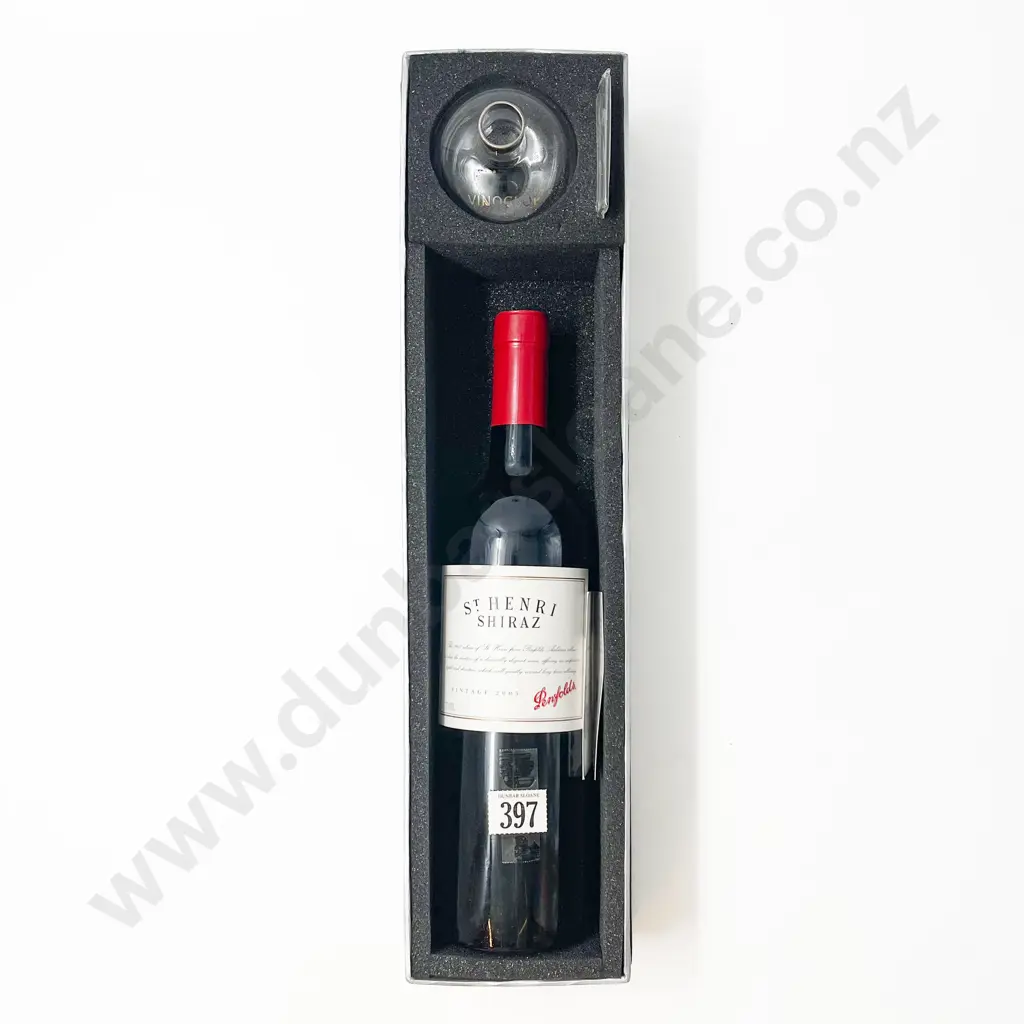 Boxed Penfolds St. Henri Shiraz Vintage 2005 with Vinoglobe Oxygenator Image 1++