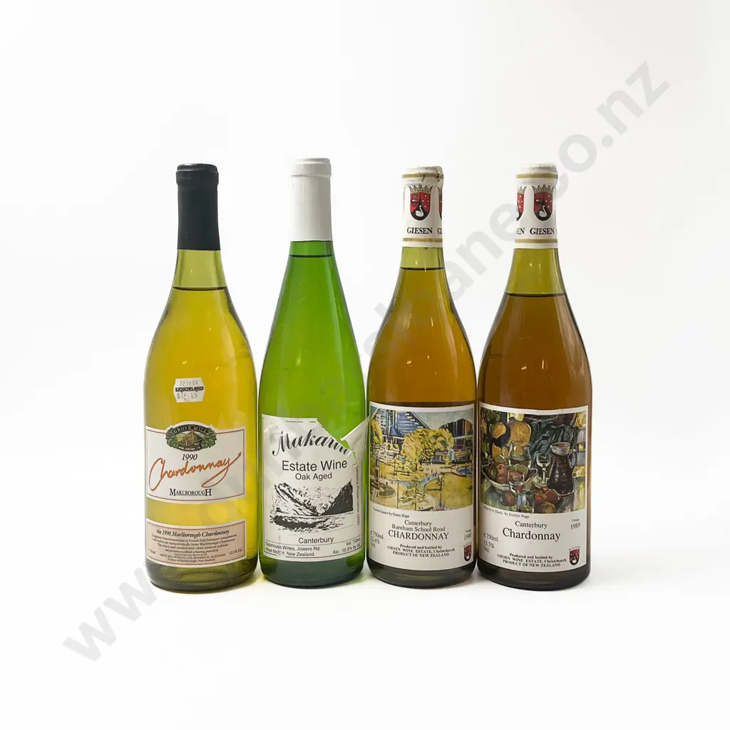 Four NZ Chardonnay from 1989 & '90 Image 1++