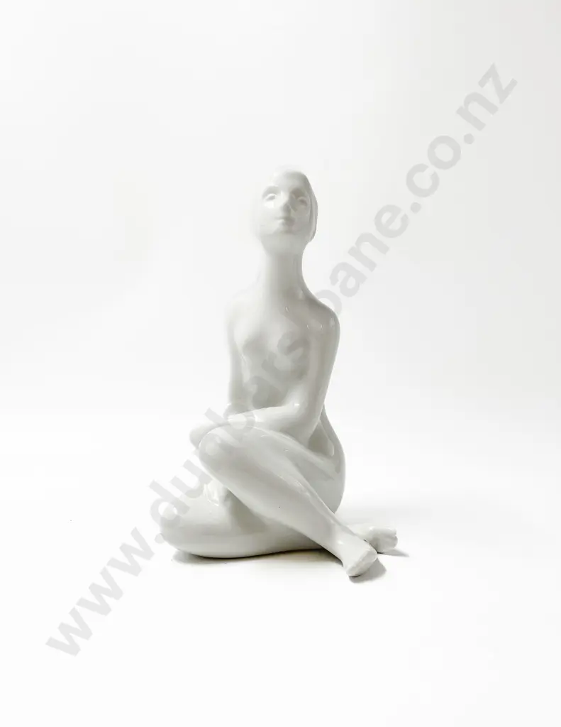 Royal Dux Bohemia Porcelain Nude Sitting Female Figure Image 1++