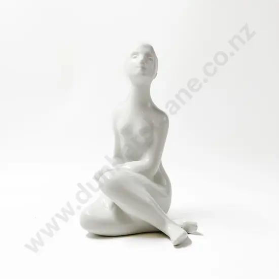 Royal Dux Bohemia Porcelain Nude Sitting Female Figure