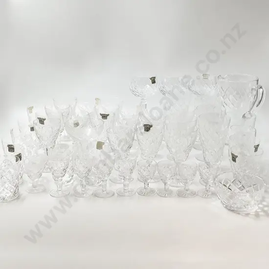 Large Set of Bohemia Lead Crystal Glass