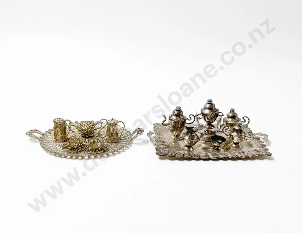 Sterling Silver Miniature Plates and Jugs Image 1++