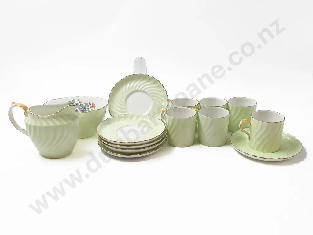 Aynsley Bone China Six Cup & Saucer Coffee Set Image 1++