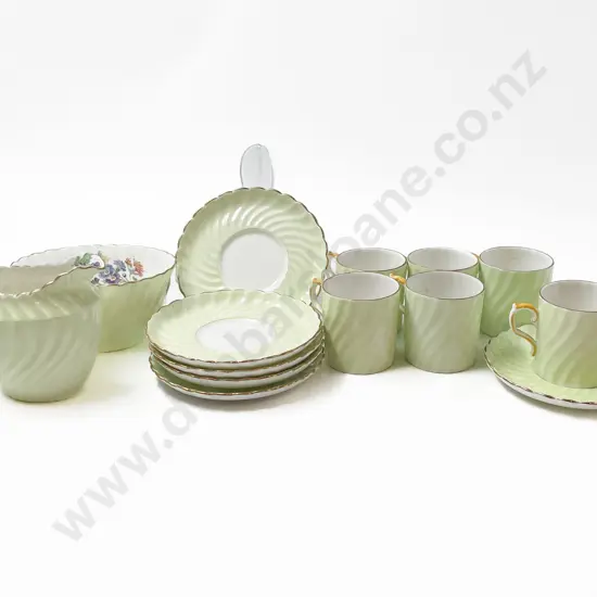 Aynsley Bone China Six Cup & Saucer Coffee Set