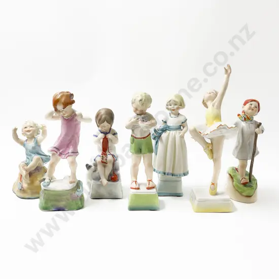 Seven Royal Worcester Weekday Children Figures