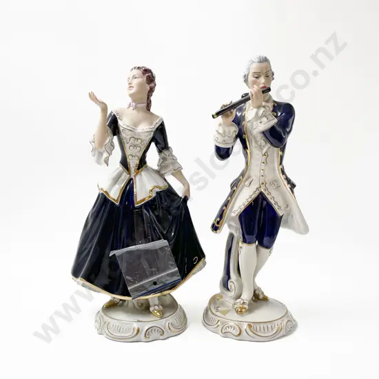 Two Royal Dux Bohemia Ballroom Figures (Broken Finger)