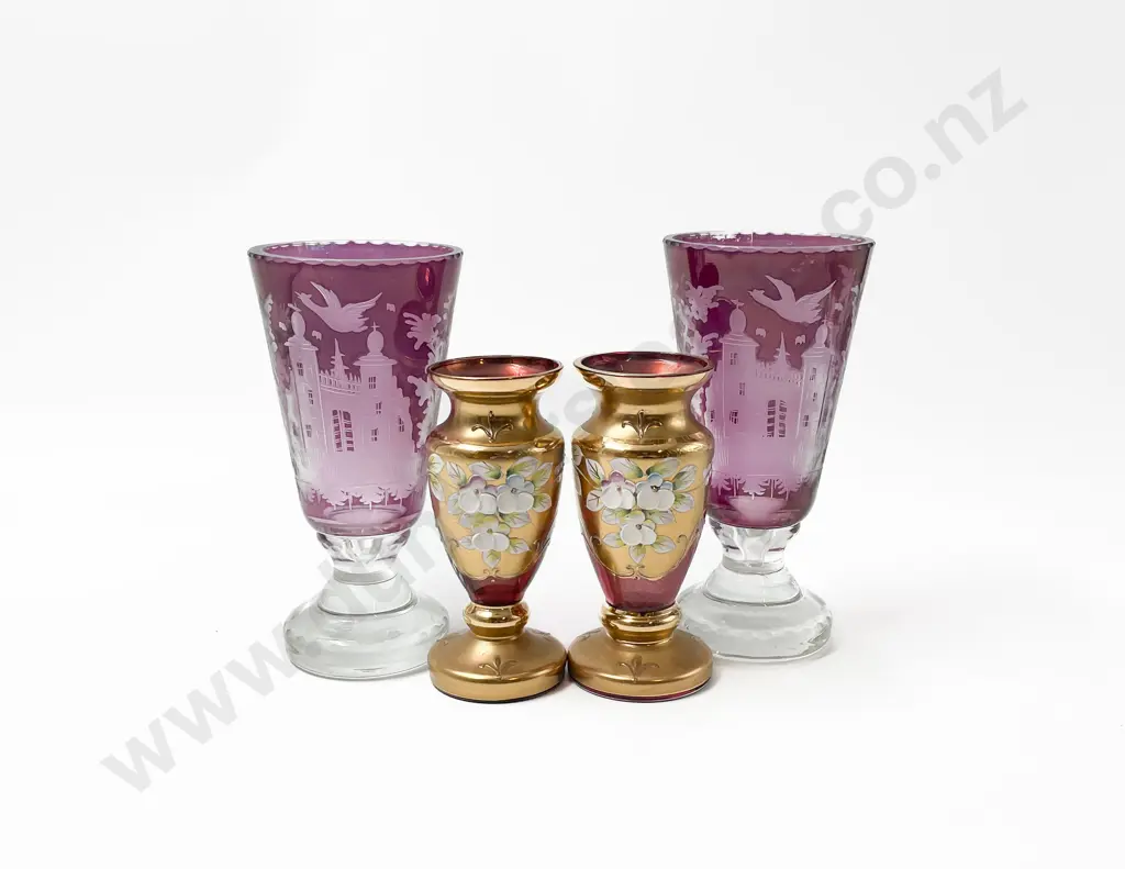 Two Pairs of Bohemia Glass Goblets Image 1++
