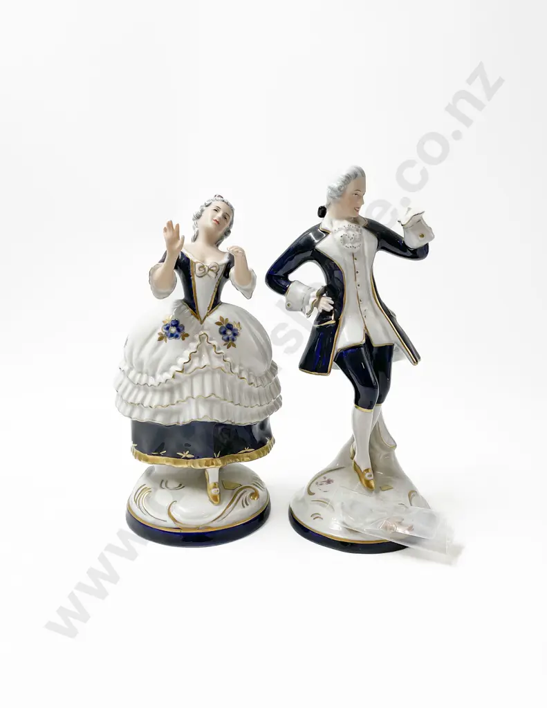 Two Royal Dux Bohemia Porcelain Ballroom Figures (Broken Hand) Image 1++