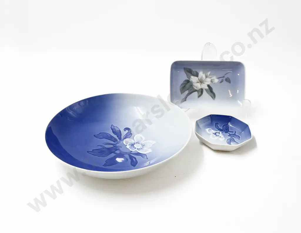 Two B&G Kjøbenhavn Floral Dishes & One Royal Copenhagen Floral Dish Image 1++