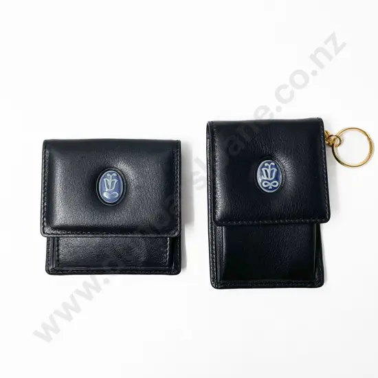 Two Small Black Leather Llardó Purses