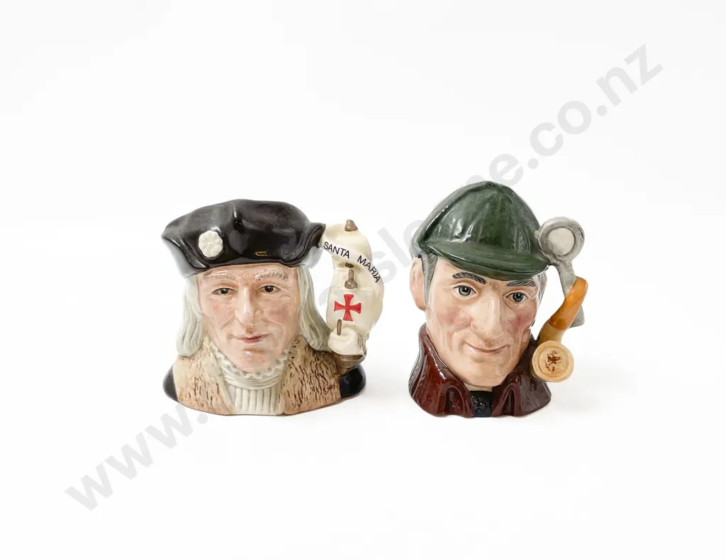 Two Royal Doulton Character Jugs 'Columbus' & 'Sleuth' Image 1++