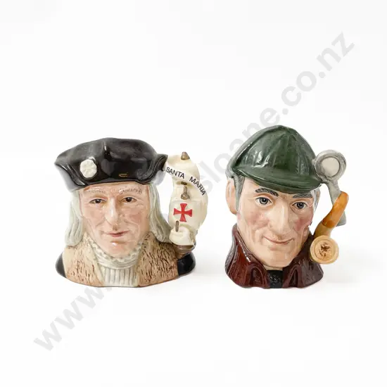 Two Royal Doulton Character Jugs 'Columbus' & 'Sleuth'