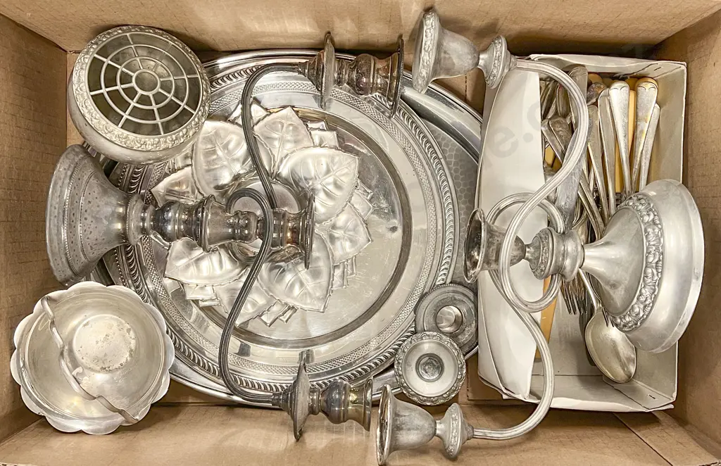 Box of Silver Plate Image 1++