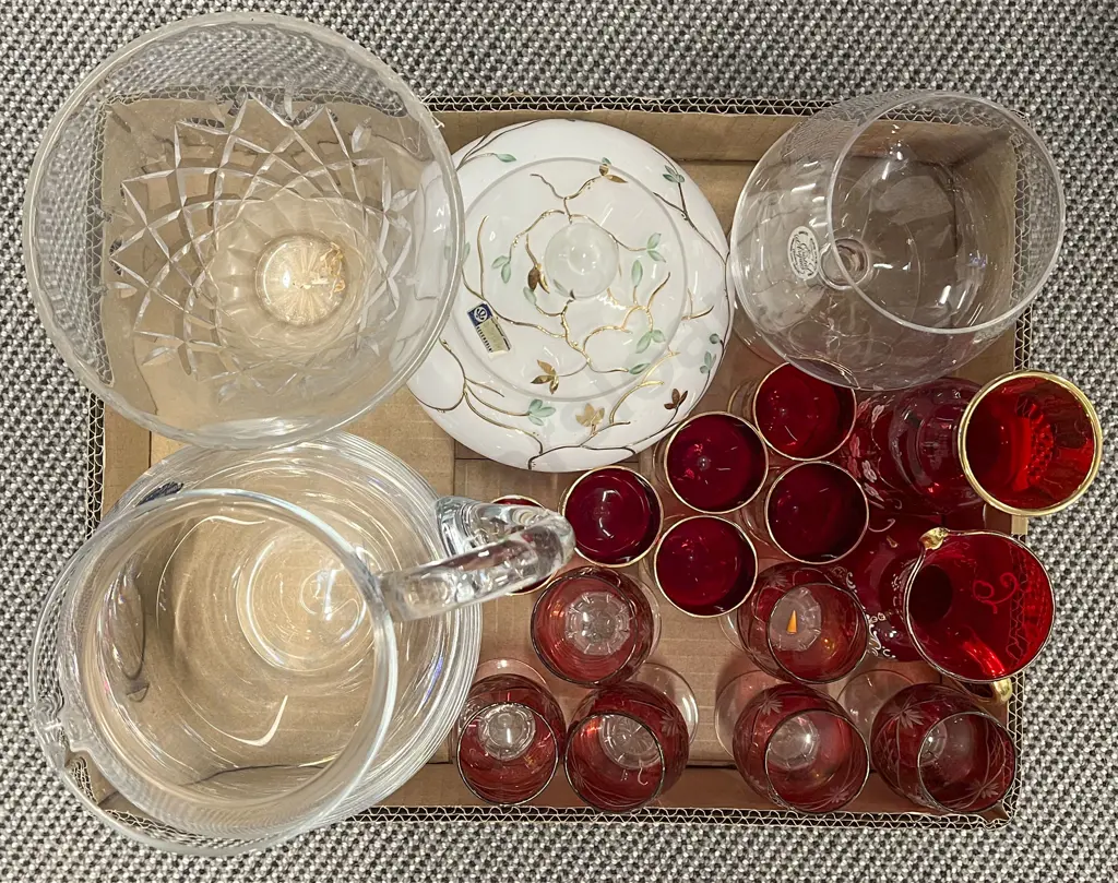 Various Glassware Incl. Ruby Glass Image 1++