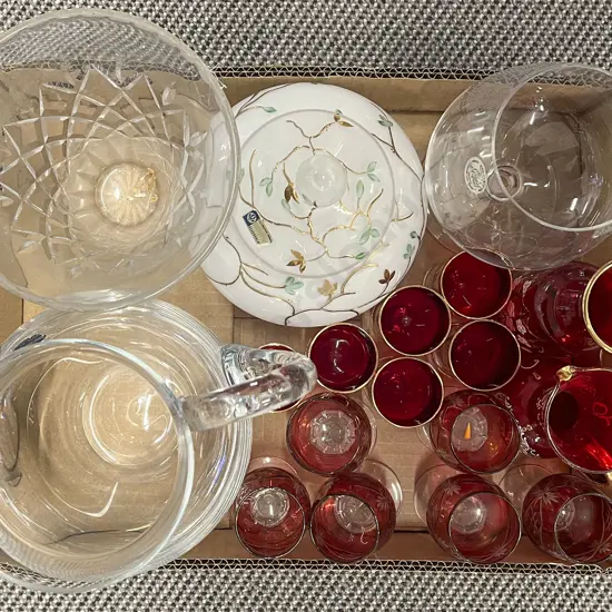 Various Glassware Incl. Ruby Glass