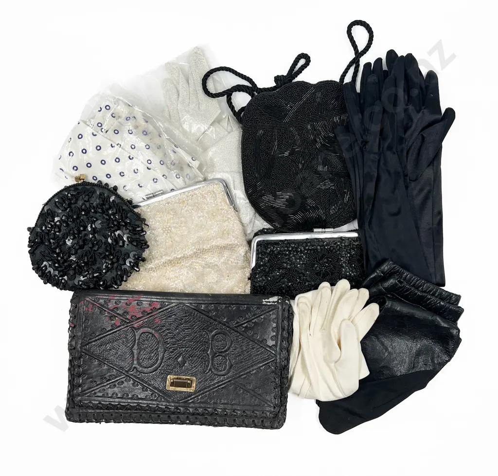 Collection of Evening Wear Incl. Sequin Purses & Gloves Image 1++