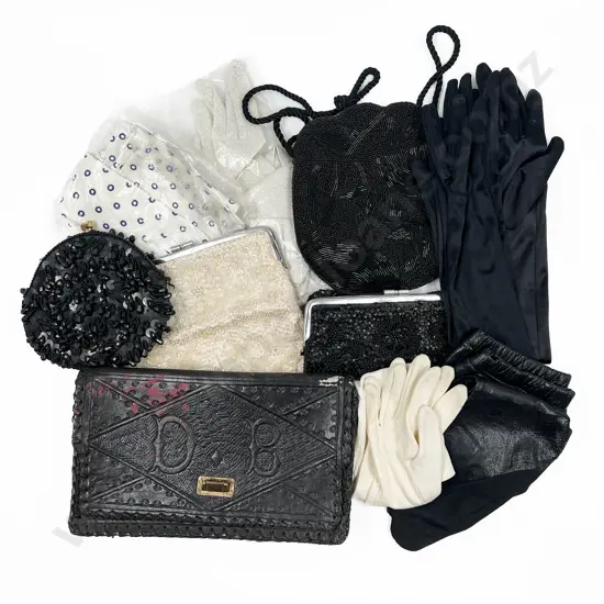 Collection of Evening Wear Incl. Sequin Purses & Gloves