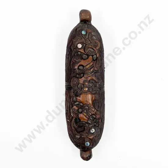 Resin Māori Waka Shaped Touristware Container