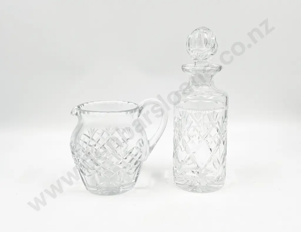 Webb & Corbett Crystal Decanter together with Jug Image 1++