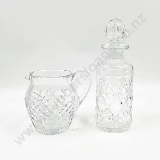Webb & Corbett Crystal Decanter together with Jug