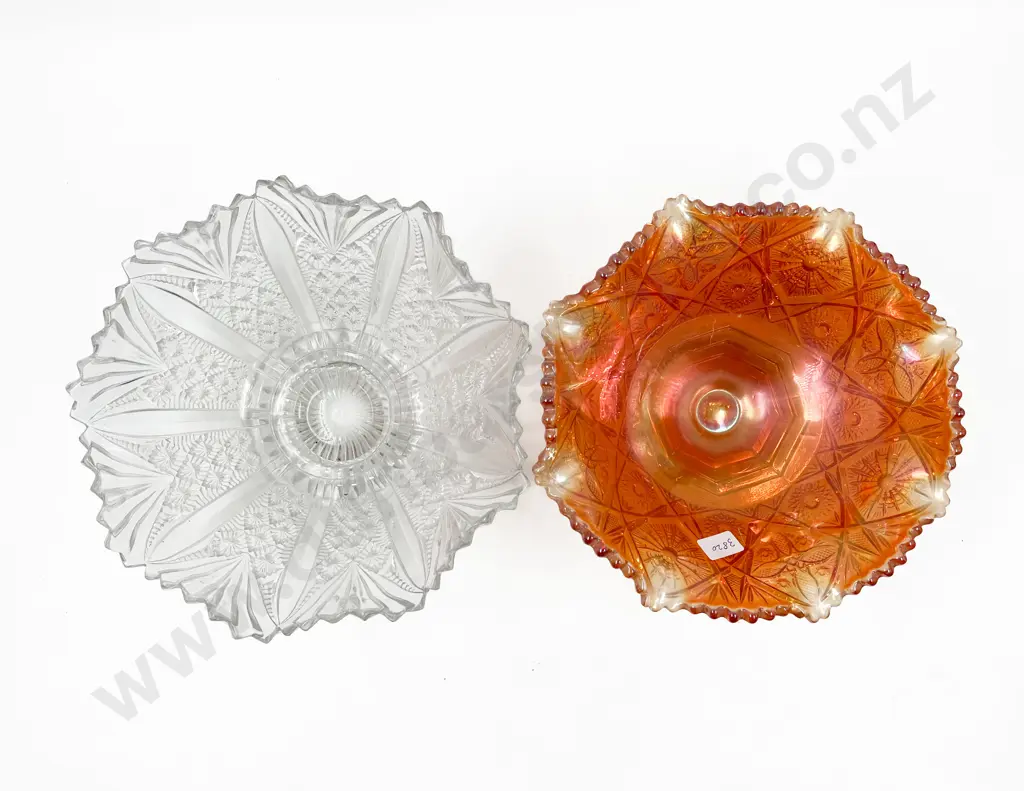 Pressed Glass Compote together with Carnival Glass Compote Image 1++