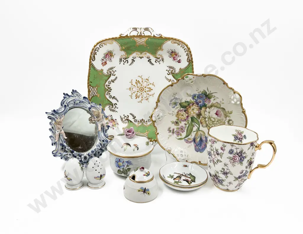 Small Quantity of Assorted Fancy China together with Small Ornate Blue & White Mirror Image 1++