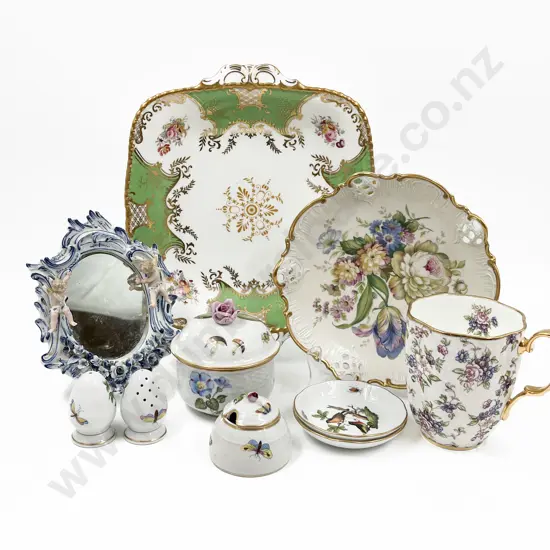 Small Quantity of Assorted Fancy China together with Small Ornate Blue & White Mirror