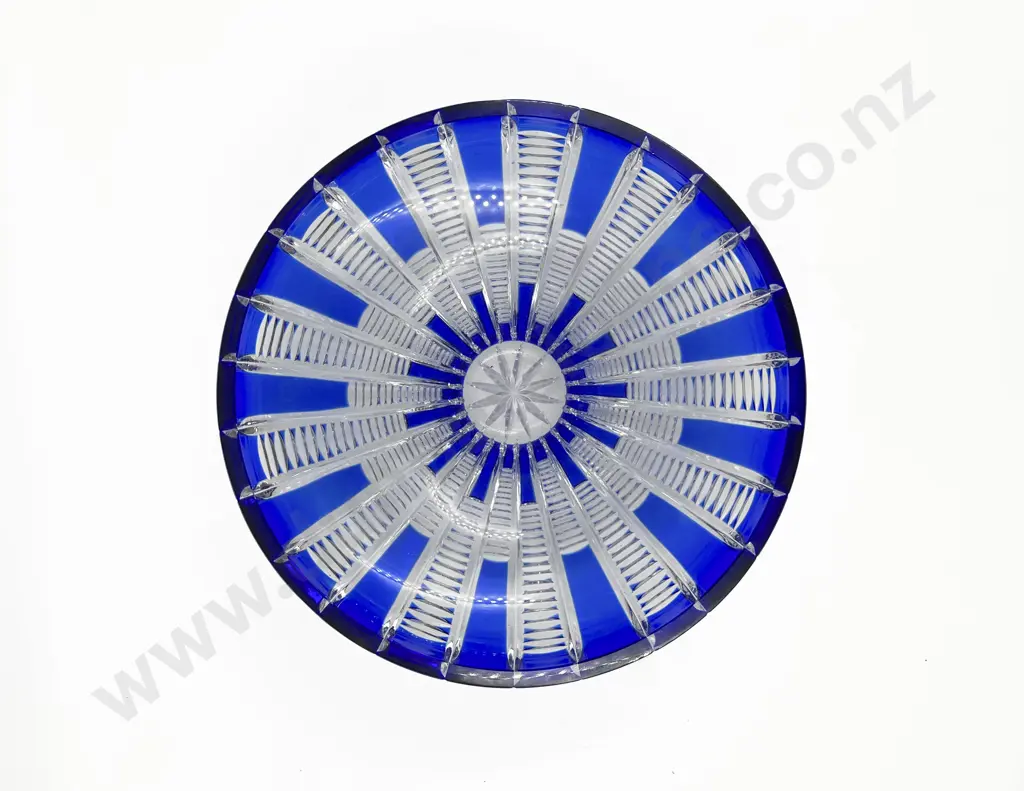 Blue Flashed Crystal Bowl Image 1++