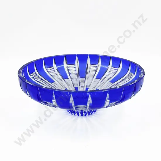 Blue Flashed Crystal Bowl