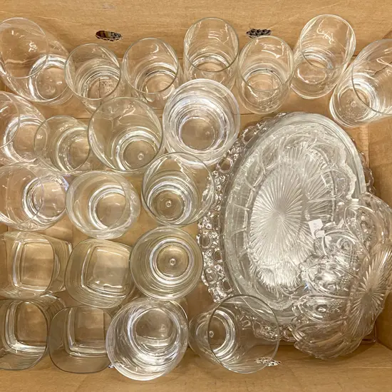Box of Assorted Glassware