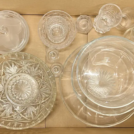 Box of Assorted Crystal Glassware