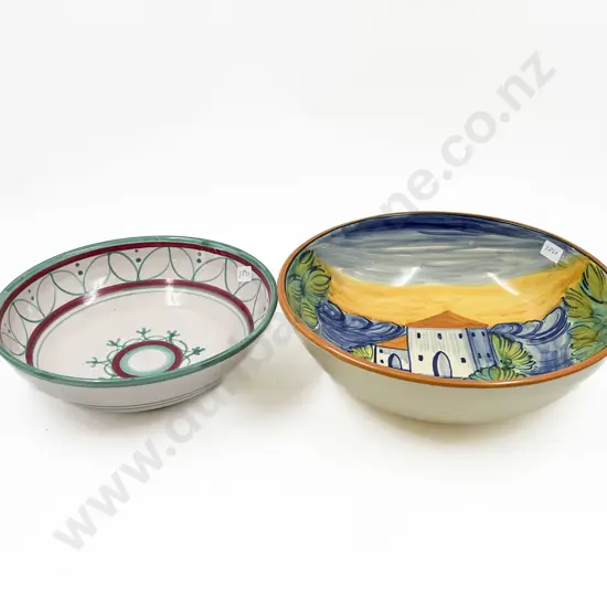 Two Large Hand-painted Italian Bowls