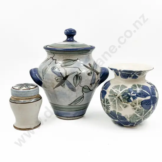 Three Pieces of Assorted Hand-painted Pottery Incl. Joan Walker