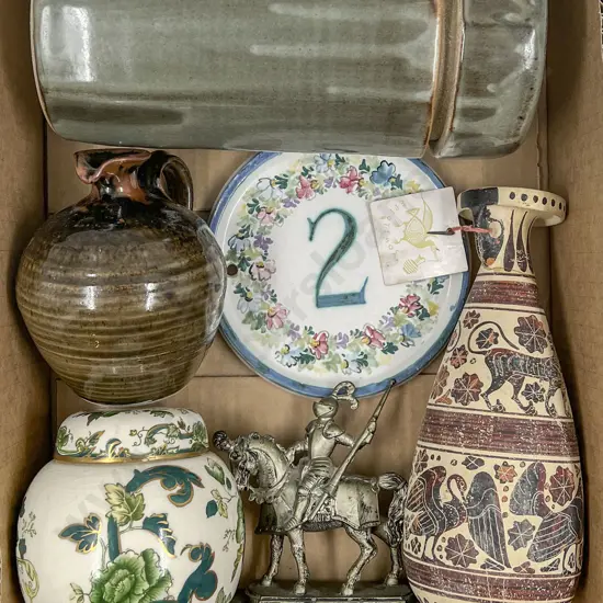 Small Box of Assorted Incl. Mason's Ginger Jar (Rim Chip)