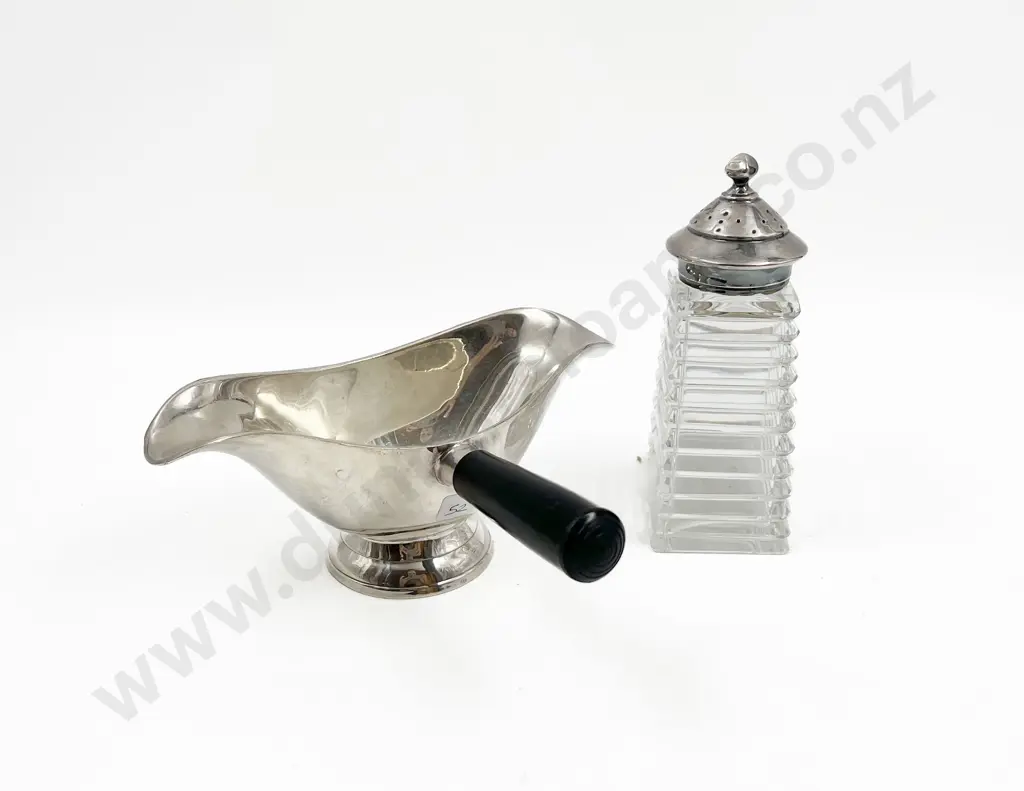 S/P Gravy Boat and Glass Salt Shaker Image 1++
